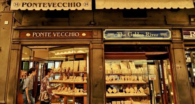 jewellery shops on the ponte vecchio in florence