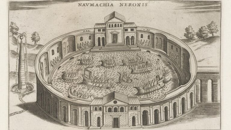 naumachia sea battle colosseum woodcut