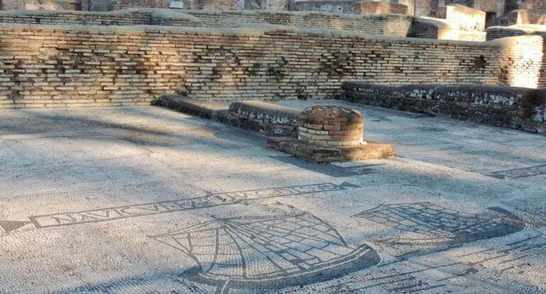 the square of the corporations at ostia antica