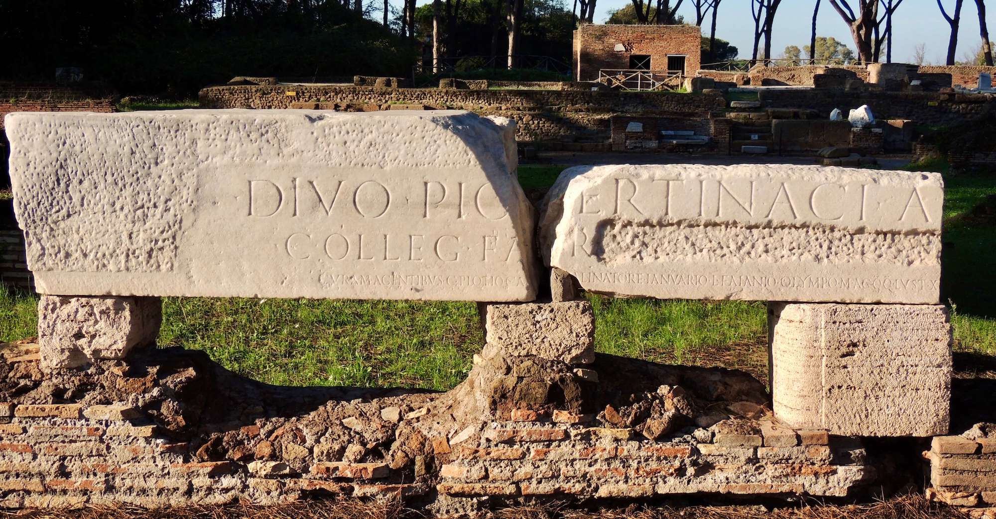 inscriptions at ostia antica