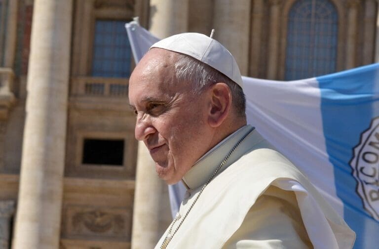 Pope Francis Greets the Crowds at St Peter's Basilica