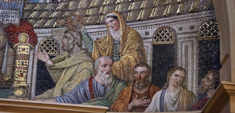 ancient mosaic in santa pudenziana in rome