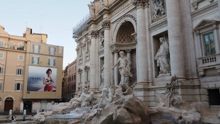 trevi fountain rome side