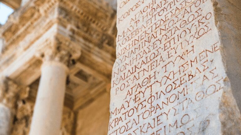 inscriptions at ephesus in turkey