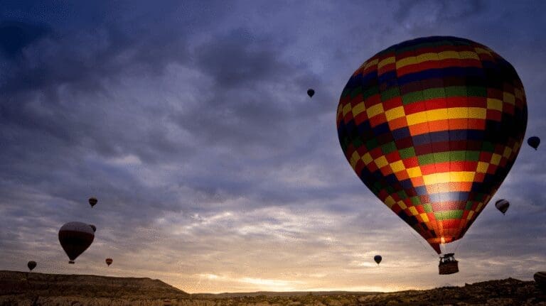 floating above Cappadocia