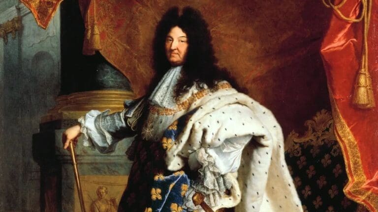 Portrait of King Louis XIV by Hyacinthe Rigaud 1701 in the louvre paris France