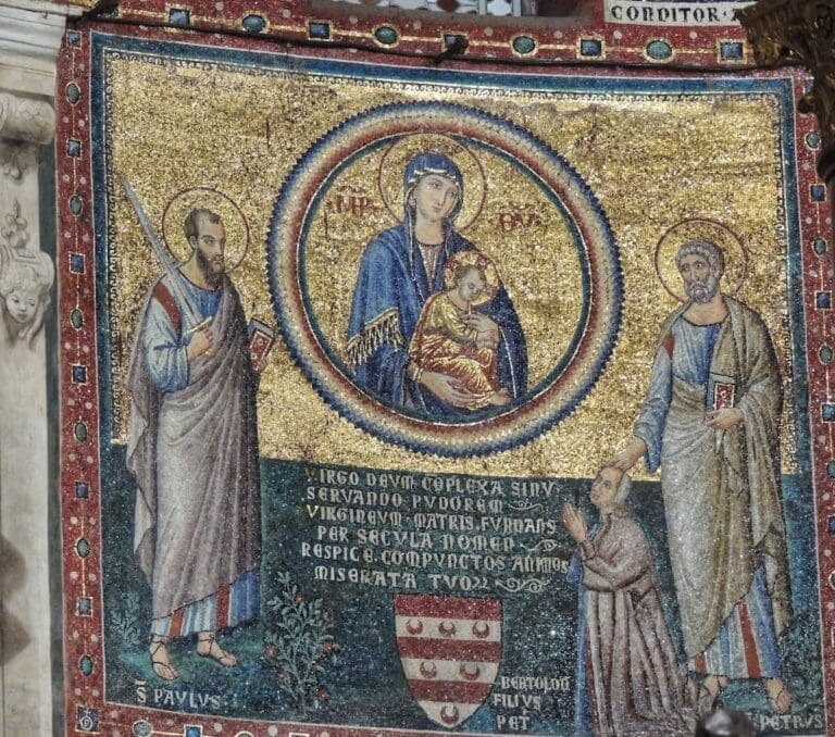 saints peter and paul in the santa maria in trastevere mosaics by cavallini