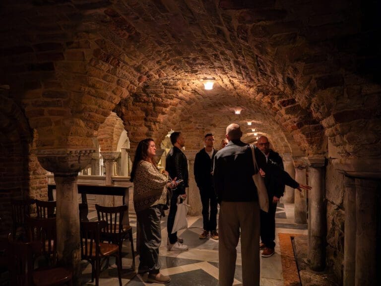 teh crypt of saint mark's baislica in venice