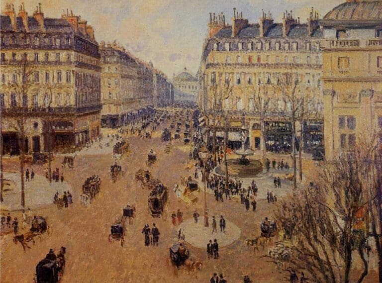 the grand boulevards around the arc de triomphe in paris