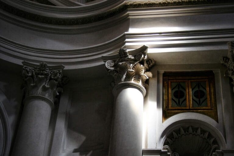detail of the interior of san carlo alle quattro fontane in rome designed by francesco borromini