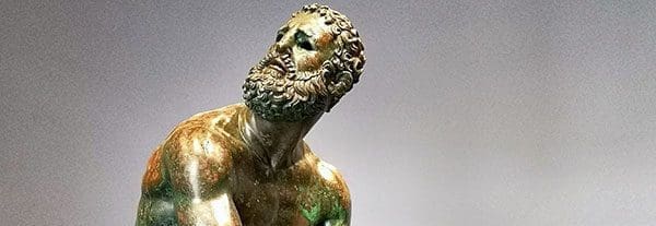 Hellenistic Bronze statue of a boxer at rest from the national museum of Rome