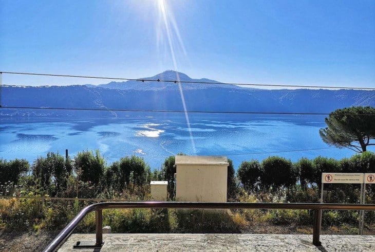 View over the lake of castel gandolfo in the alban hills outside Rome