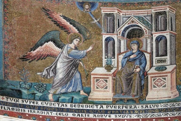 the annunciation by cavallini in santa maria in trastevere