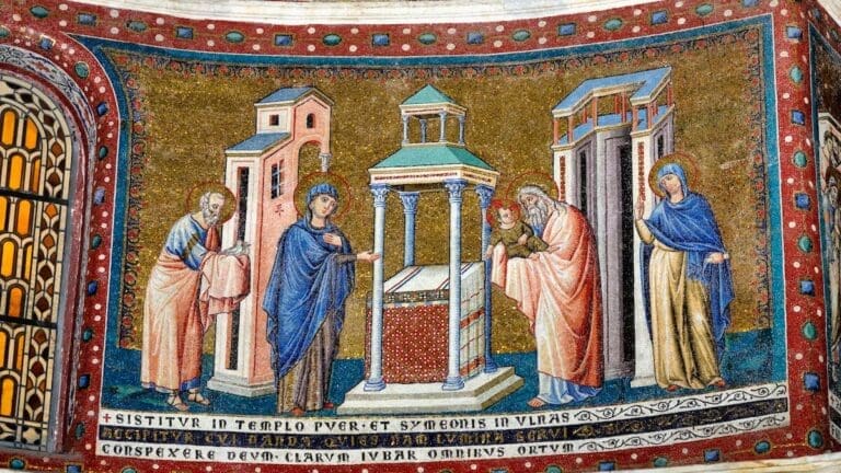 The Presentation at the Temple by cavallini in santa maria in trastevere