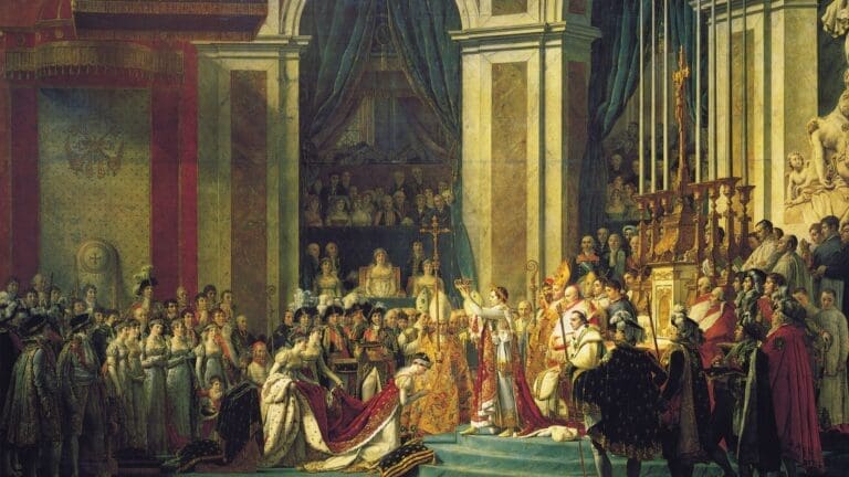 the coronation of napoleon by jacques-louis david 1807 in the louvre paris france