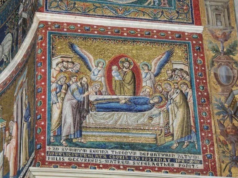 The Death of the Virgin by cavallini in santa maria in trastevere