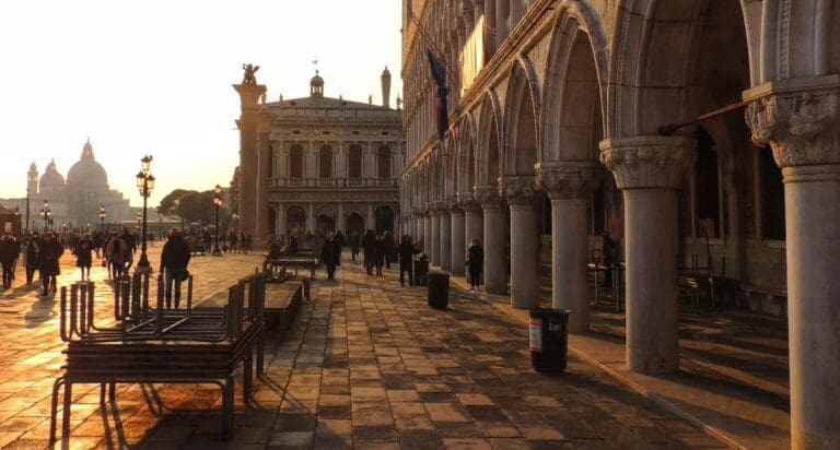 arches of the doges palace in venice