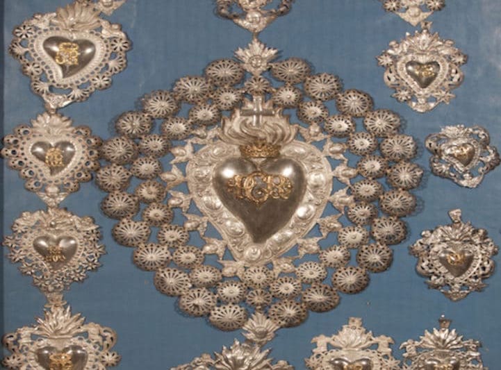silver ex votos in the museum of the crypt of the capuchins in rome
