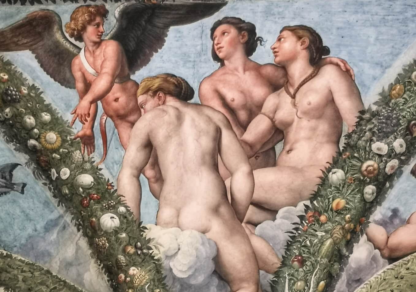 the three graces by raphael in the villa farnesina