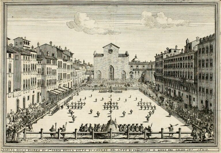 an early depiction of Calcio Storico in Florence
