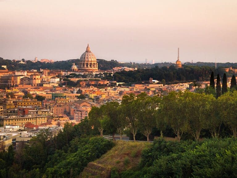 view over rome from the zodiac at monte mario