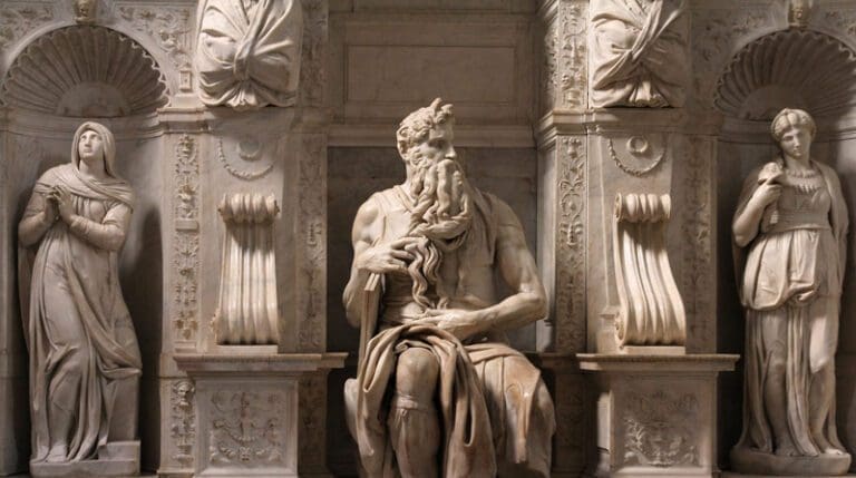 Michelangelo's sculpture of Moses in the church of San Pietro in Vincoli Rome