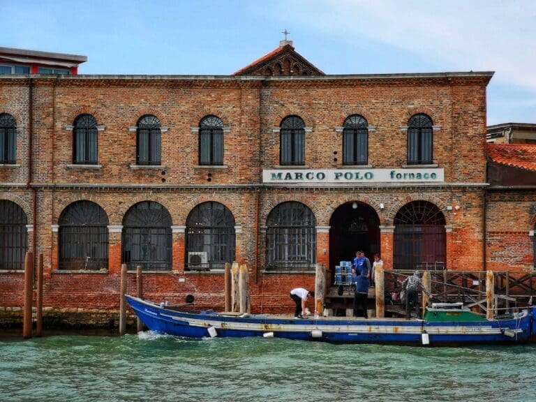 a view of the canals leading to murano in venice