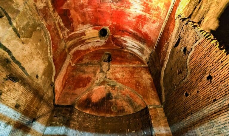 Red Frescoed Vault of the Domus Aurea in Rome