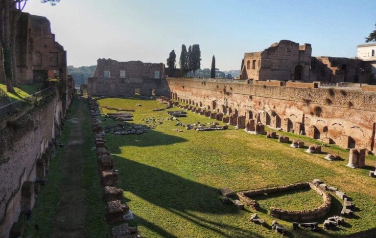 View over the the stadium on the Palatine Hill Rome