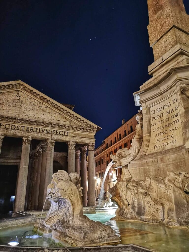 the pantheon at night