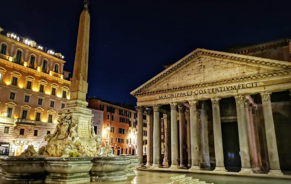 pantheon tour night landscape