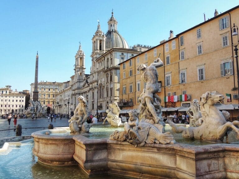 fountain of neptune in piazza navona