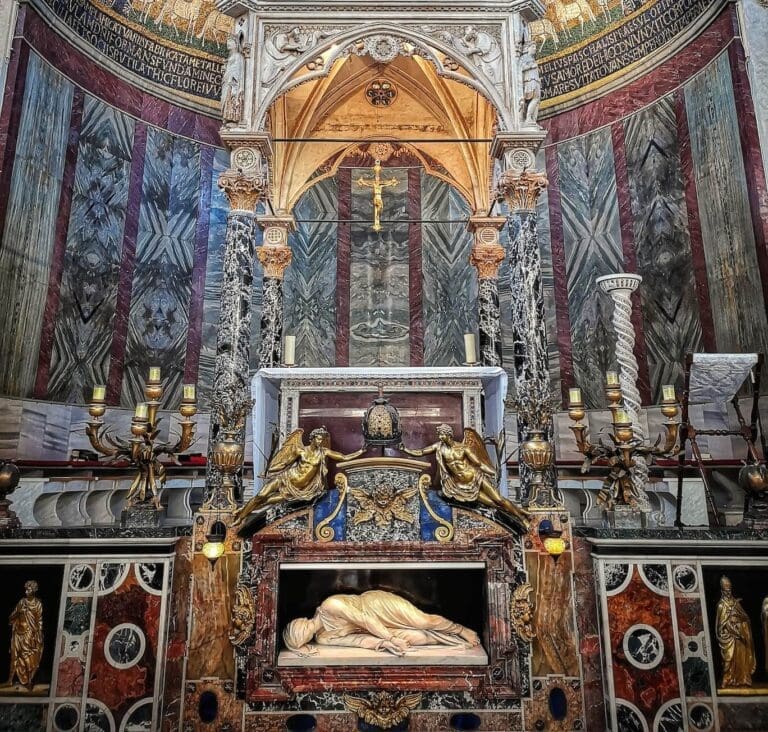 maderno sculpture of saint cecilia in trastevere