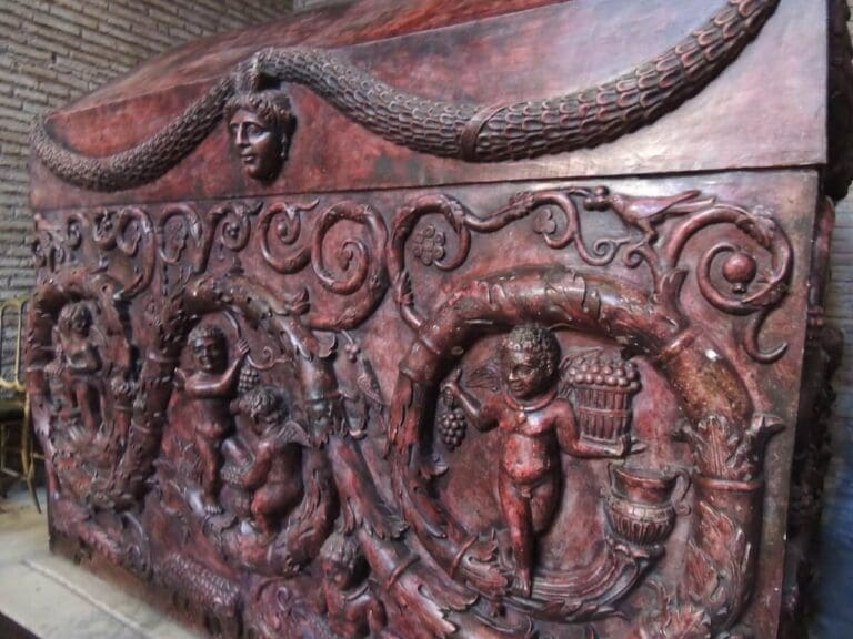 Sarcophagus of santa constanza in Egyptian red Porphyry