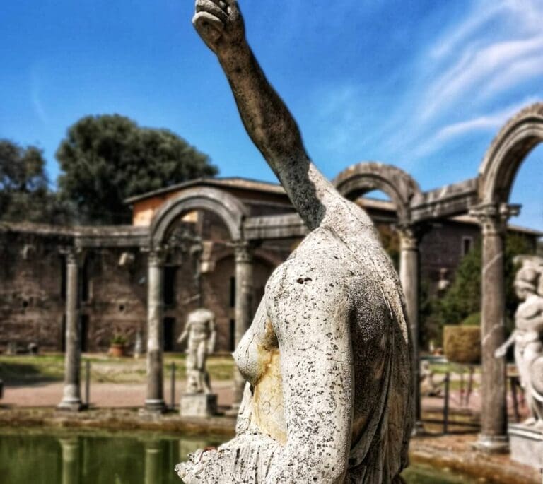 sculptural detail from hadrian's villa in italy