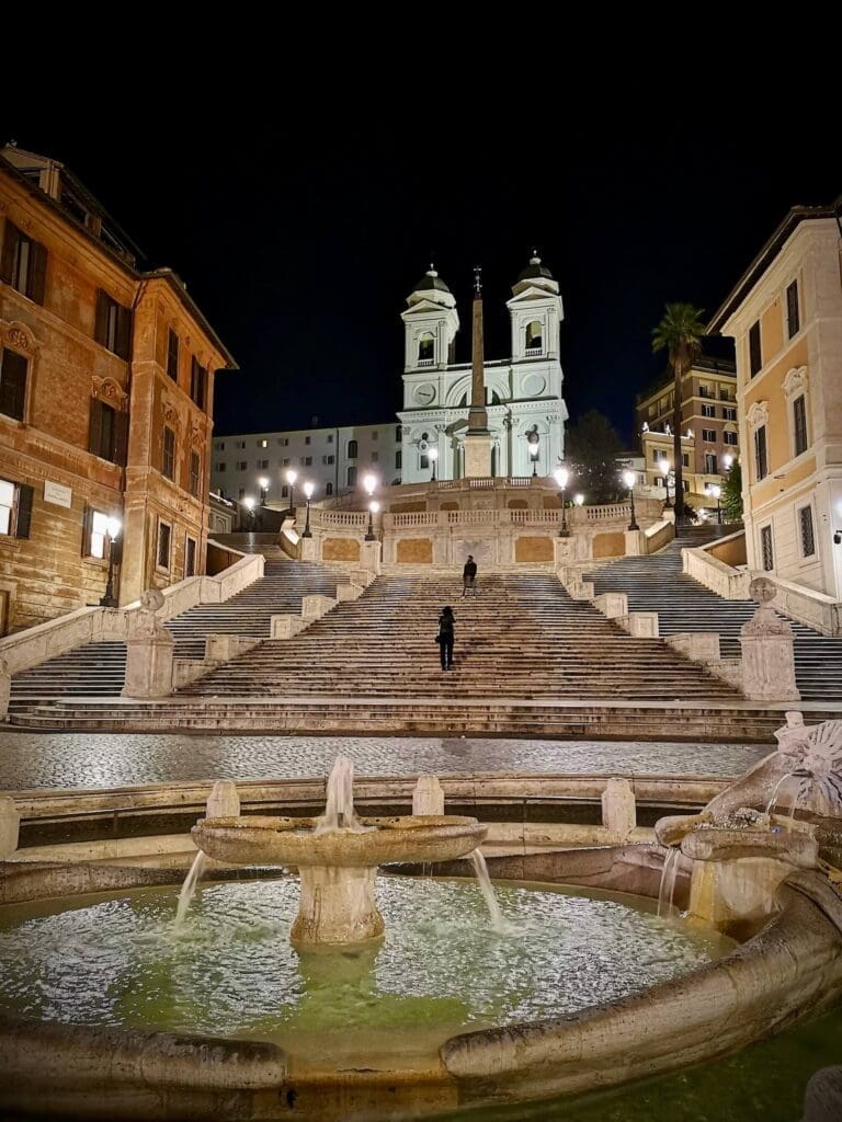 The Spanish Steps at night