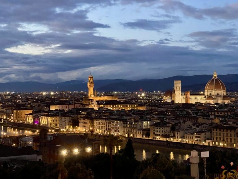 sunset view from san miniato al monte in florence