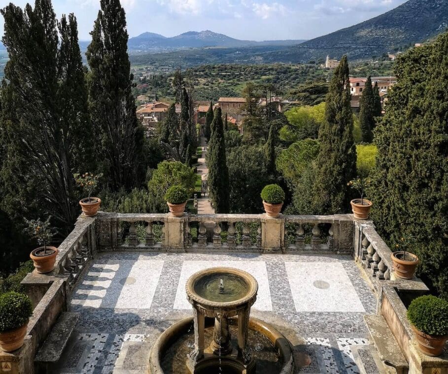 garden view of villa deste tivoli