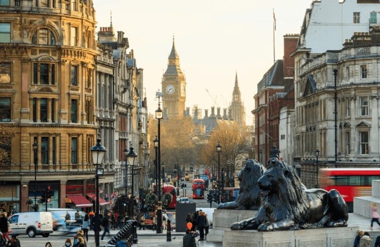 trafalgar square big ben view