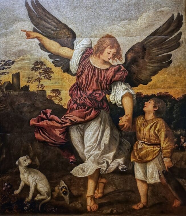 tobias and the angel by titian in the accademia in venice