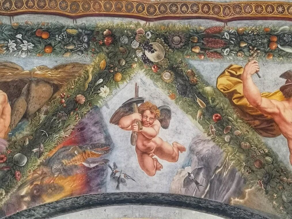 detail from the loggia of cupid and psyche in the villa farnesina