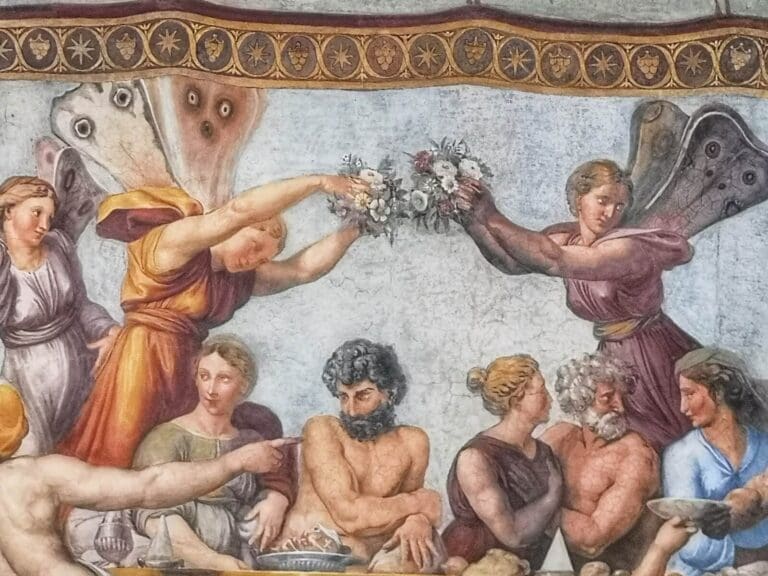 the loggia of cupid and psyche in the villa farnesina