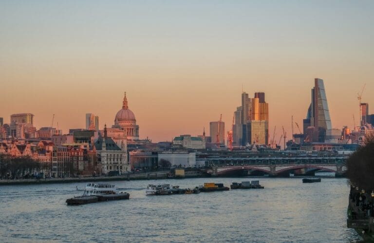 views from waterloo bridge in london