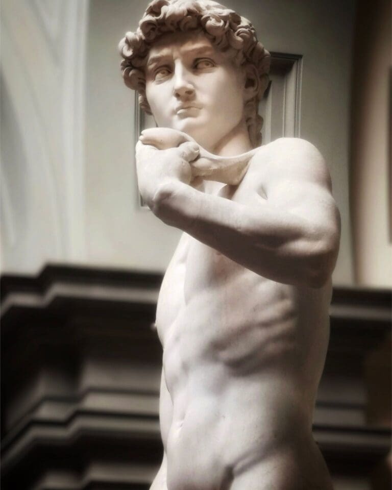 michelangelo's david in the accademia gallery in florence