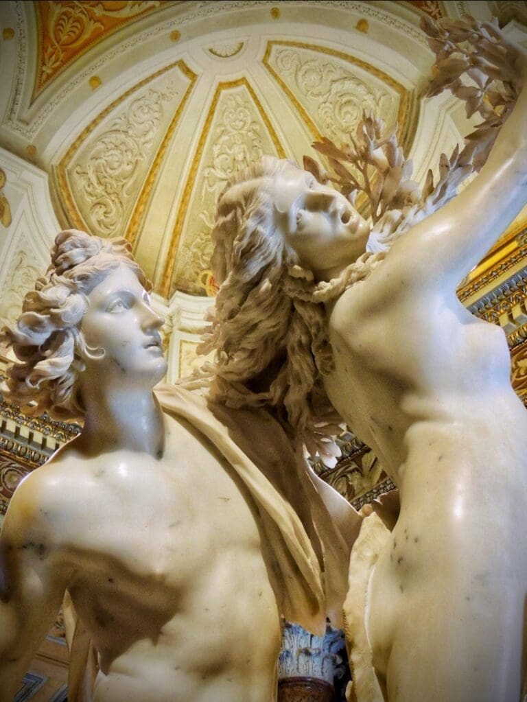 bernini's apollo and daphne in the borghese gallery in rome