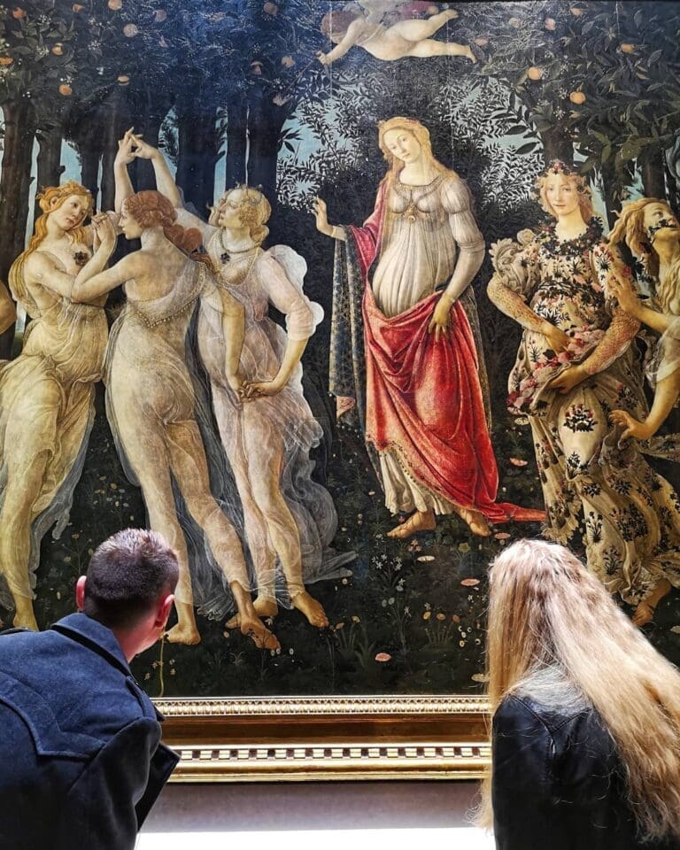 botticelli's spring in the uffizi gallery in florence