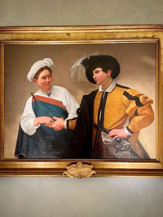 caravaggio's fortune teller in the capitoline museums vertical