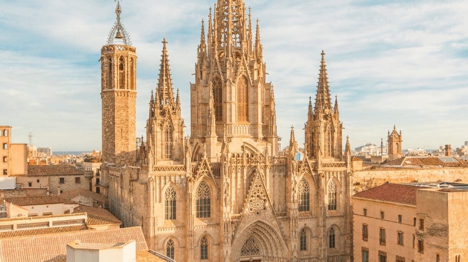 Gothic cathedral with intricate spires and ornate facade historic architecture