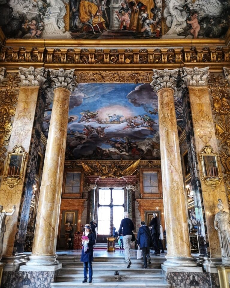 the cannonball in the great hall of palazzo colonna in rome