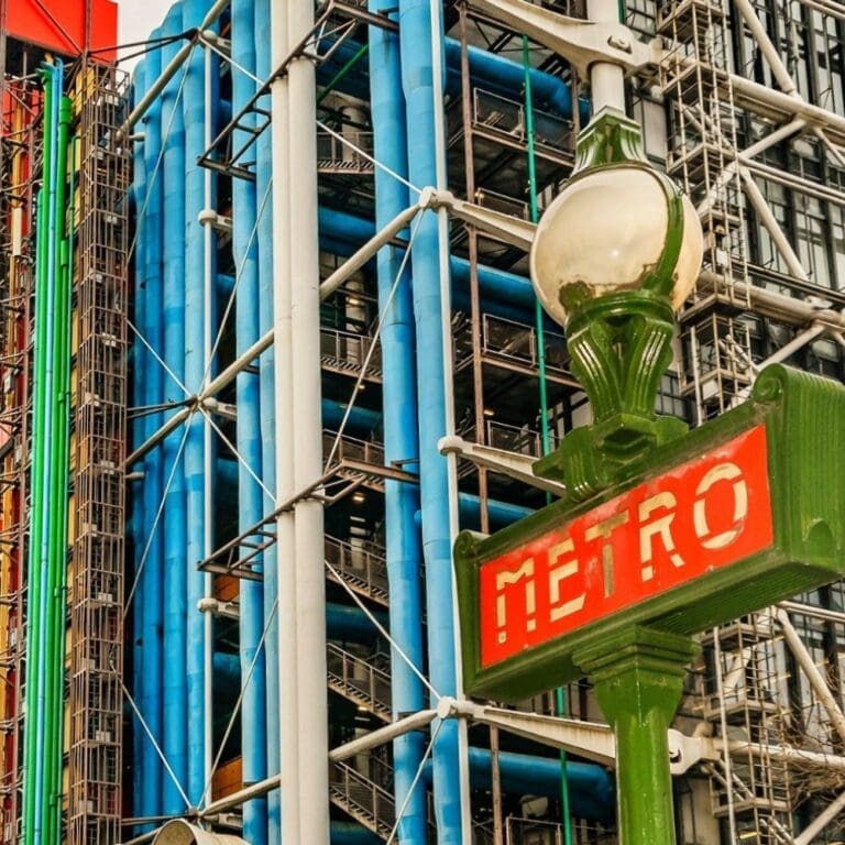 exterior of pompidou center in paris